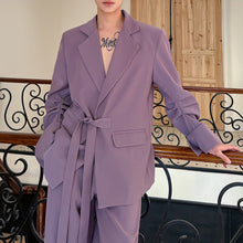 Load image into Gallery viewer, Rolled-up Sleeves Design Lace-up Suit Jacket Loose Casual Pants Two-piece Suit