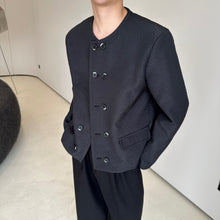 Load image into Gallery viewer, Pleated Crew Neck Textured Short Jacket