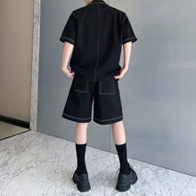 Load image into Gallery viewer, Washed Denim Relaxed-Fit Two-piece Set