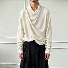 Load image into Gallery viewer, Retro Textured Knit Irregular Shawl Cardigan