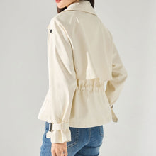 Load image into Gallery viewer, Women's Short Drawstring Cotton Trench Coat