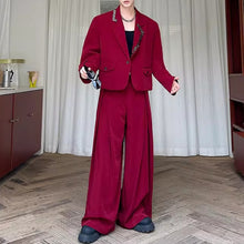 Load image into Gallery viewer, Irregular Button-decorated Suit Jacket Wide-leg Trousers Two-piece Suit