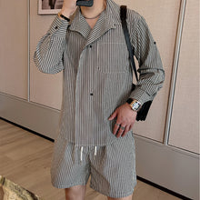 Load image into Gallery viewer, Summer Striped Shirt Shorts Set