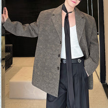 Load image into Gallery viewer, Loose Fit Leather Waist Belted Blazer