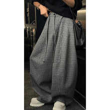 Load image into Gallery viewer, Wool Plaid Loose-fitting Wide-leg Trousers