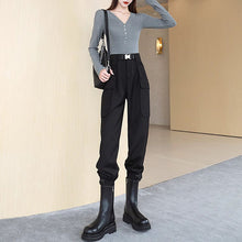 Load image into Gallery viewer, High Waist Casual Cuffed Overalls