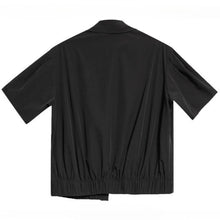 Load image into Gallery viewer, Women's Asymmetric Paneled Short Sleeve Designer Shirt