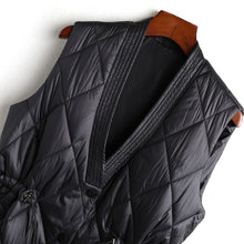 Load image into Gallery viewer, Single Breasted V-Neck Drawstring Vest Jacket