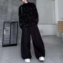 Load image into Gallery viewer, American Stand-up Collar Mink Beaded Sweater