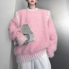Load image into Gallery viewer, Pink Mink Cashmere Loose Knit Sweater
