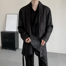 Load image into Gallery viewer, Retro Bamboo Jacquard Embroidery Fake Two-piece Cardigan Shirt