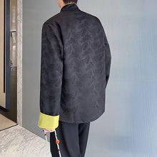 Load image into Gallery viewer, Jacquard Casual Contrast Stand Collar Loose Shirt