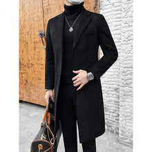 Load image into Gallery viewer, Suede Wool Mid-length Trench Coat