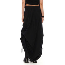 Load image into Gallery viewer, Black Drawstring Irregular Skirt