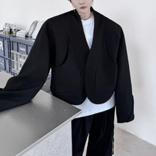 Load image into Gallery viewer, Curved Scimitar Sleeve Collarless Cropped Cardigan