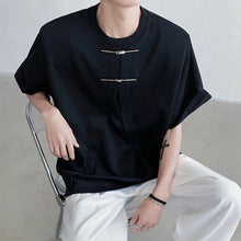 Load image into Gallery viewer, Short-Sleeved T-shirt With Metal Buttons
