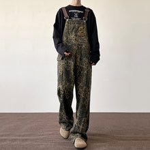 Load image into Gallery viewer, Retro Leopard Print Loose Straight Wide Leg Overalls