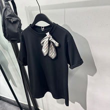 Load image into Gallery viewer, Bow Scarf Loose Casual T-shirt