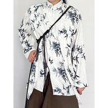 Load image into Gallery viewer, Casual Disc Button Stand Collar Jacquard Retro Shirt