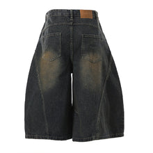 Load image into Gallery viewer, Retro Loose Scimitar Denim Cropped Trousers