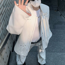 Load image into Gallery viewer, Rivet Shoulder Padded Loose Short Lapel Jacket