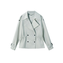 Load image into Gallery viewer, Women's Short Drawstring Cotton Trench Coat