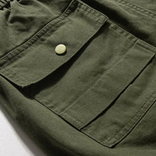 Load image into Gallery viewer, Heavyweight Cotton Rivet Detail Drawstring Curved Wide-leg Trousers