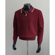 Load image into Gallery viewer, Half-zip Collar Pullover Knit Polo Shirt