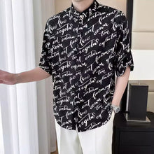 Load image into Gallery viewer, Printed Ice Silk Drape Short-sleeved Shirt