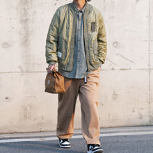 Load image into Gallery viewer, Contrast Color Diamond Pattern Thick Warm Cotton Jacket