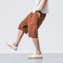 Load image into Gallery viewer, Cotton and Linen Loose Elastic Waist Shorts