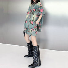 Load image into Gallery viewer, Floral Denim Retro Casual Suit
