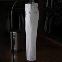 Load image into Gallery viewer, High-waisted Parisian Button Draped Suit Trousers