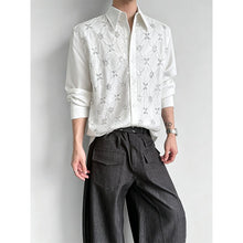 Load image into Gallery viewer, Sequin Lace Argyle-Pattern Shirt