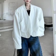 Load image into Gallery viewer, Curved Scimitar Sleeve Collarless Cropped Cardigan