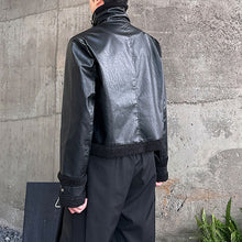 Load image into Gallery viewer, Retro Stand Collar PU Leather Thickened Short Jacket