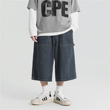 Load image into Gallery viewer, American Denim Cropped Loose Wide-leg Shorts