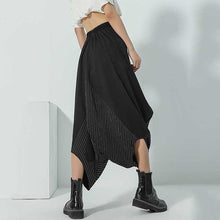 Load image into Gallery viewer, Striped Paneled Wide-leg Irregular Trousers