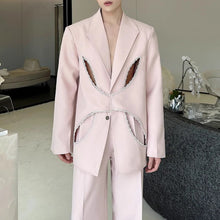 Load image into Gallery viewer, Pearl-embellished Hollow Suit Jacket Straight-leg Trousers Two-piece Suit