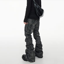 Load image into Gallery viewer, Glitter-coated Slim-fit Stacked Denim Flared Pants