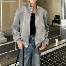 Load image into Gallery viewer, Padded Shoulder Oversized Stand Collar Jacket