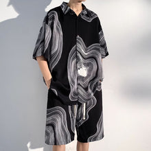 Load image into Gallery viewer, Summer Thin Ice Silk Drape Casual Shirt Loose Shorts Two-piece Set