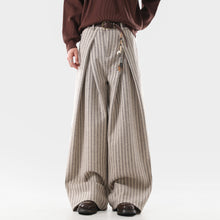 Load image into Gallery viewer, American Loose Striped Wide-leg Tweed Pants