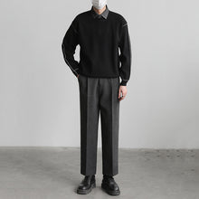 Load image into Gallery viewer, Color-blocked Faux Two-piece Knit Sweater