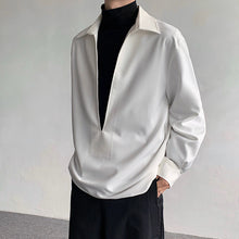 Load image into Gallery viewer, Loose White Deep V-neck Casual Shirt