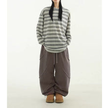 Load image into Gallery viewer, Flowy Loose-fitting Striped T-shirt