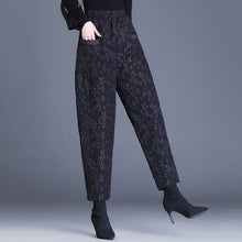 Load image into Gallery viewer, High Waisted Loose Warm Jacquard Harem Pants