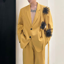 Load image into Gallery viewer, Ribbon Decorated Blazer Loose Straight Pants Two-piece Set