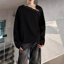 Load image into Gallery viewer, American Off-shoulder Tie-back Textured T-shirt