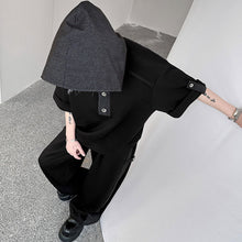 Load image into Gallery viewer, American Casual Contrast Color Stitching Hooded Sweatshirt Wide Leg Trousers Two-piece Set